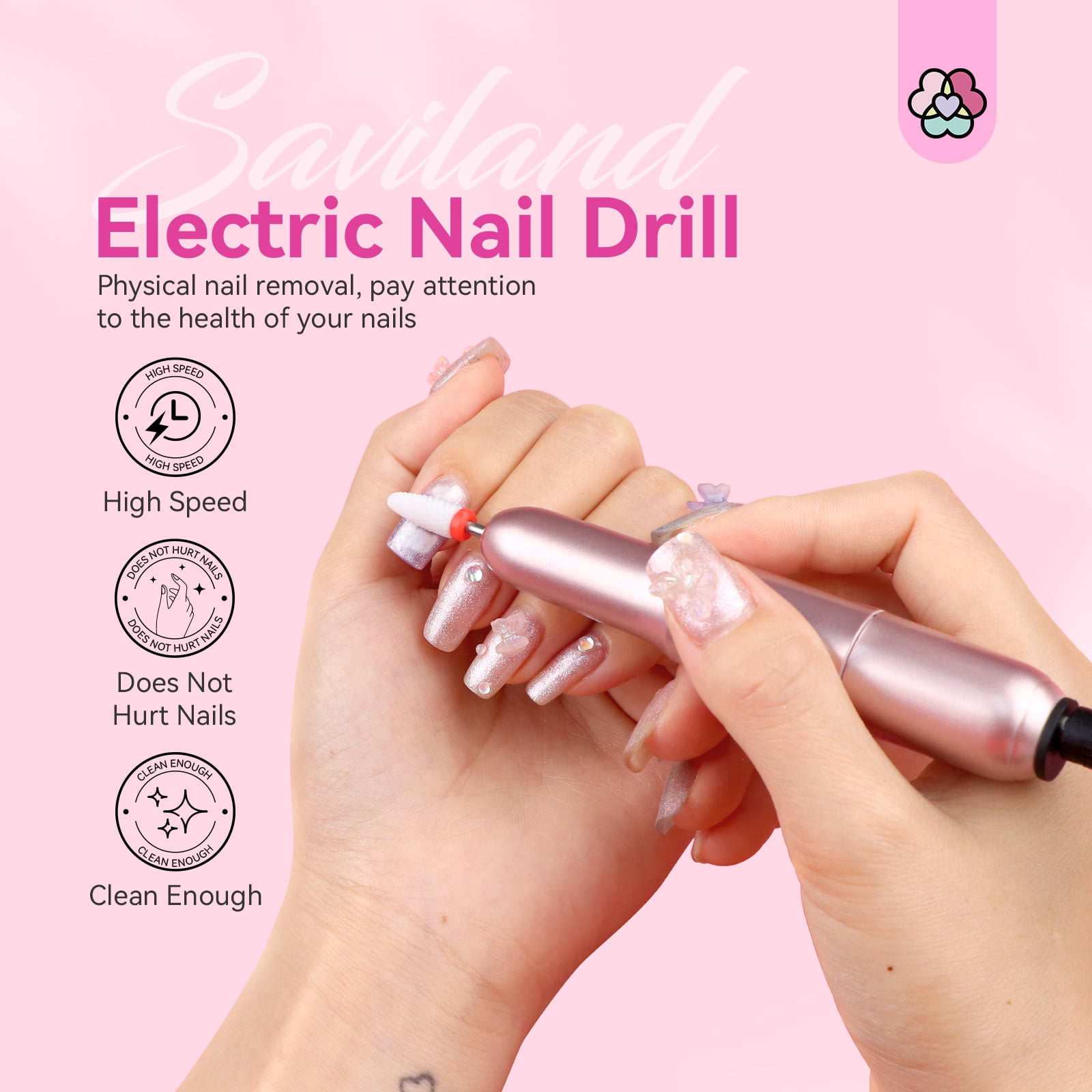 NEXPURE Portable Nail Drill Professional, 35000 RPM Rechargeable Electric  Nail File Machine E File for Acrylic Nails Gel Polishing Removing, Cordless  Efile with Bits Kit for Manicure Salon Home, Pink – NEXPURE